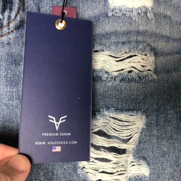 Vigoss Denim Blue Skirt Distressed Classic Fit W28 L15 NWT - Picture 5 of 12